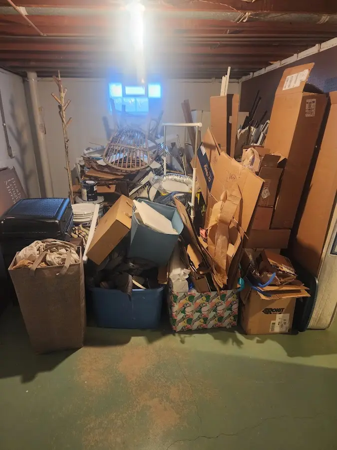 Roll-off dumpster container at job site for 8 Yard Dumpster Rental in Hazel Crest